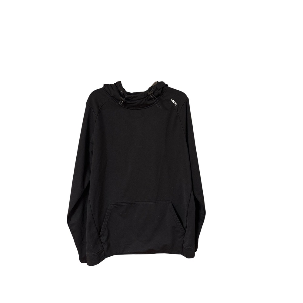 UNRL Apex Hoodie Mens Medium Black Performance Scuba Hood Pullover Sweatshirt
